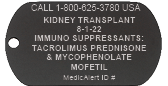 Dog Tag Medical ID Necklace Black, Red Black, pemblem image number 0